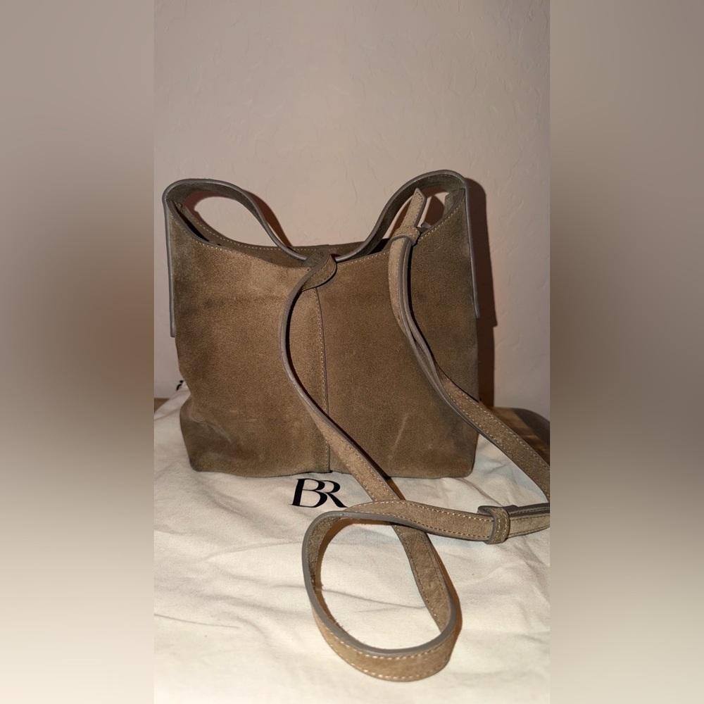Banana Republic Mini Slouchy Vida Suede Bag in Timeless Taupe - Picture 3 of 12